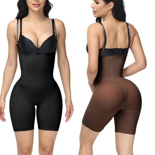 Seamless Sculpting Body Shaper- Everyday Contour Shapewear worn by a model in black.